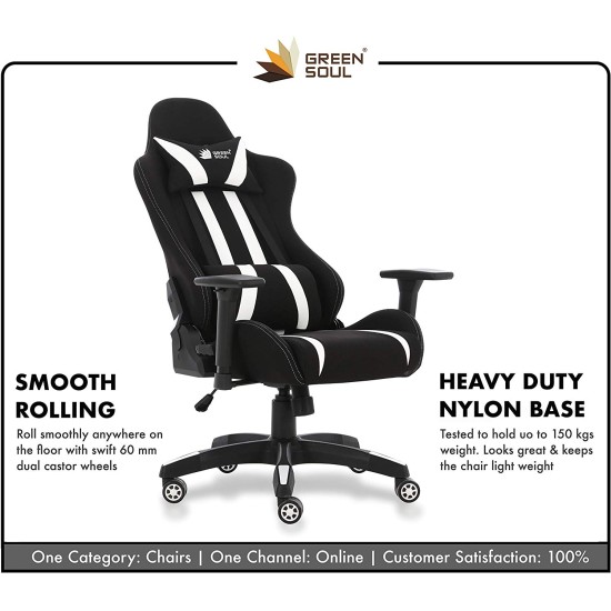 Green Soul GS-600 Beast Series Gaming Chair (Black & White)